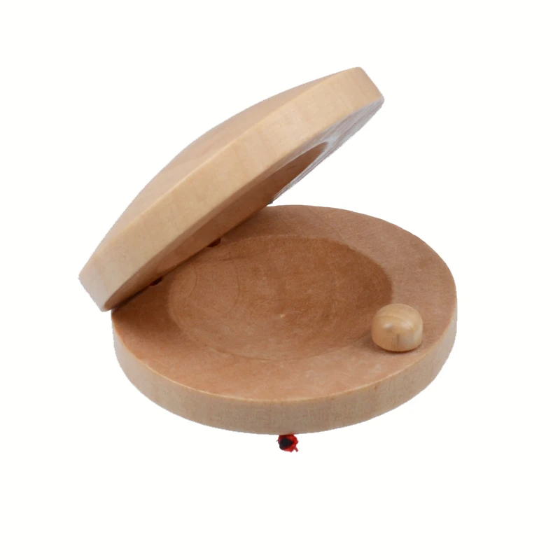 2pcs Holz Kastagnetten Schlagzeug Flamenco Musikinstrument Spielzeug für 