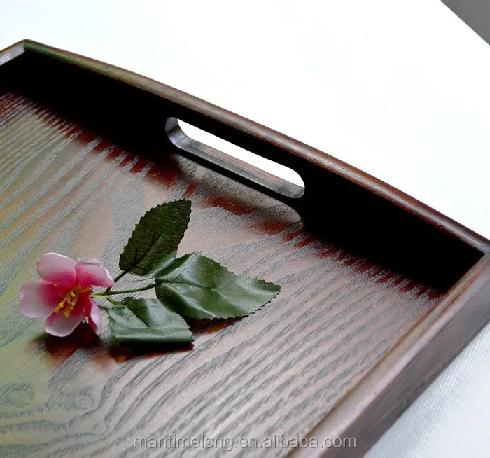 Japanese Style Large Size Camphor Wooden Tea Tray Warm Home Furnishing Wooden Storage Disc Fruit Dishes Tray With Ears