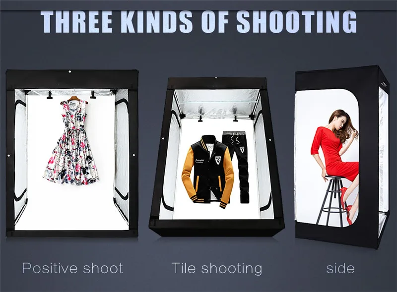 120*100*200CM Dimmable Photography Studio Light Tent Softbox LED Light Photo Box Studio Room