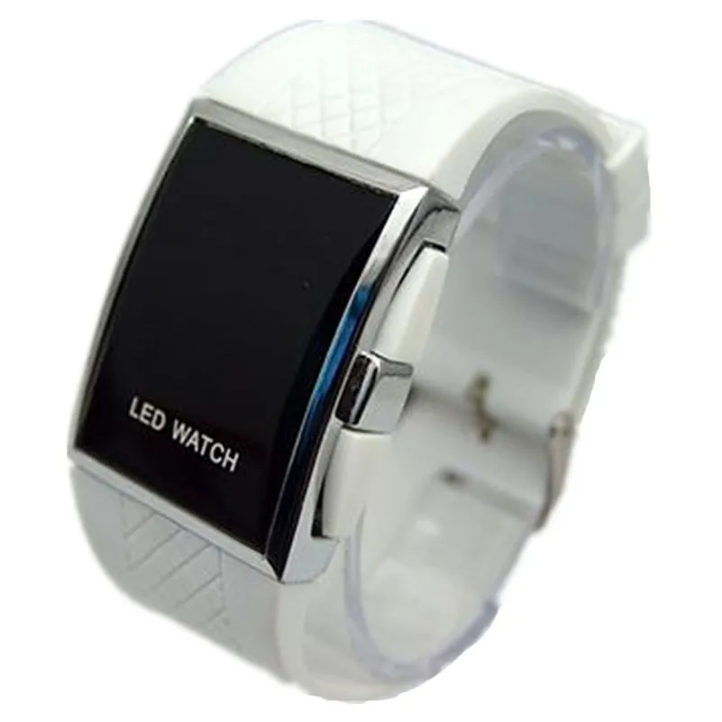 Fashion Simple Led Watch Fashion Rectangle Wristwatch Sports Red Led Clock Silicone Strap Digital Electronic Watch
