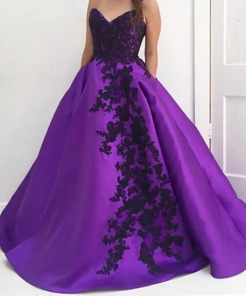 Black And Purple Evening Dress on Sale ...