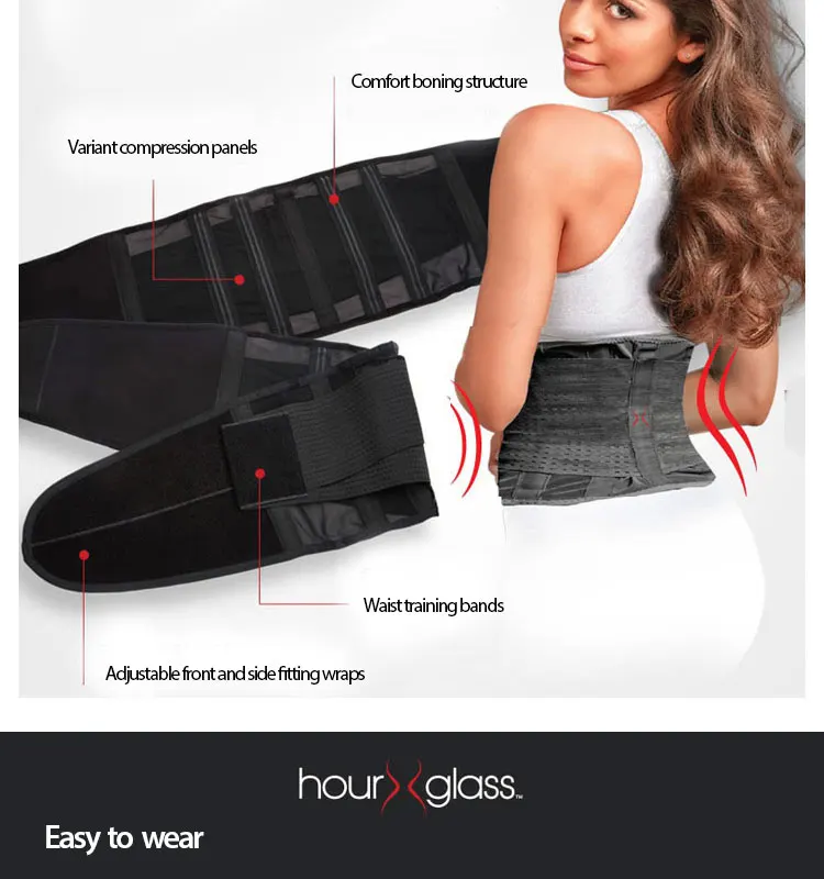 Genie Hourglass Waist Training Belt - Black (L/XL)