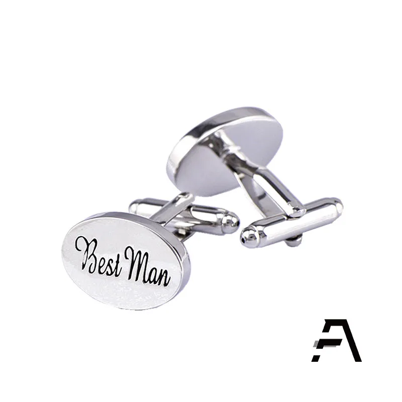 Серебряные Персонализированные мужские свадебные запонки по индивидуальному