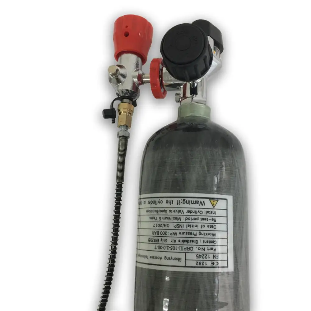 3L CE 4500Psi 300Bar углеродное волокно Pcp воздушный пистолет с баллоном со сжатым воздухом с клапаном и АЗС-М