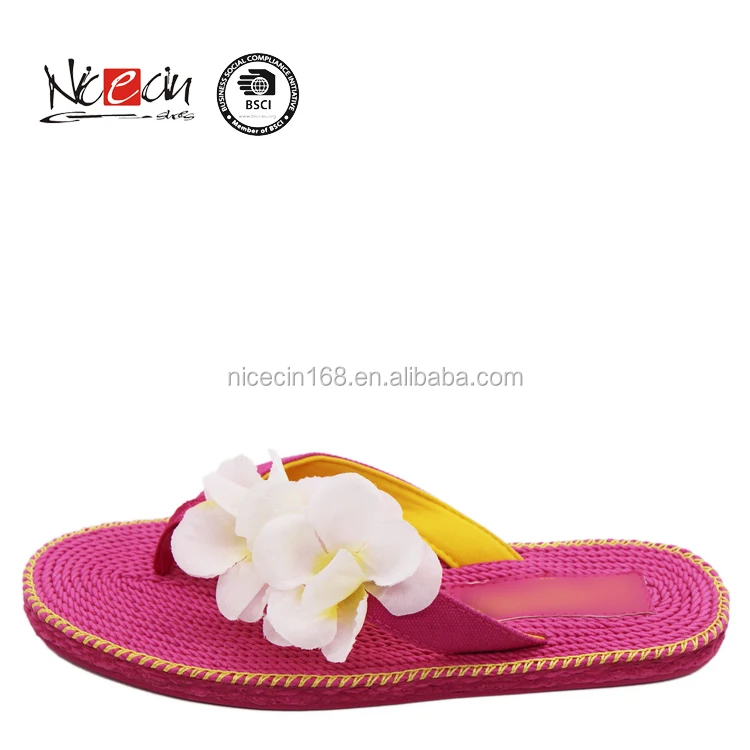 Последнее дамы цветок тапочки обувь блестящие красивые