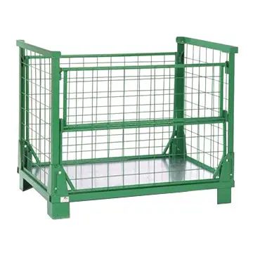 
Foldable galvanized pallet cage , industrial stackable wire mesh storage cage 