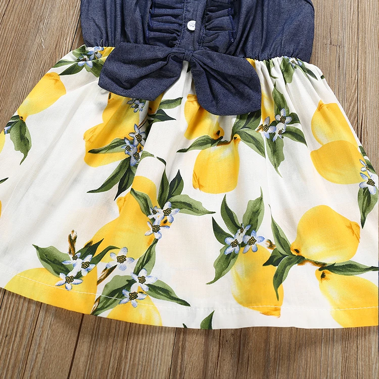 Летние платья для девочек, детские футболки с круглым вырезом и платье из денима без рукавов в стиле пэчворк для девочек высокого качества; Праздничное платье; Для возраста 6 лет летнее платье для девочек пляжные платья