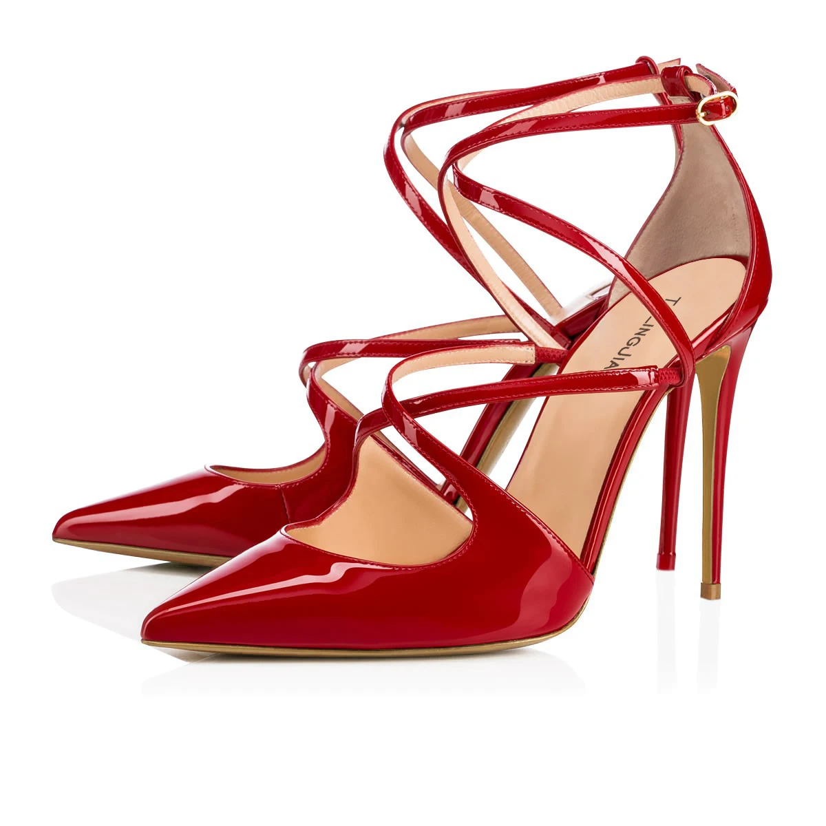 Ladies Stiletto Black Summer Shoes 2019 Red Patent Dress Shoes Women Nude  Wedding Heels Pointed Toe High Heel Strappy Pumps
