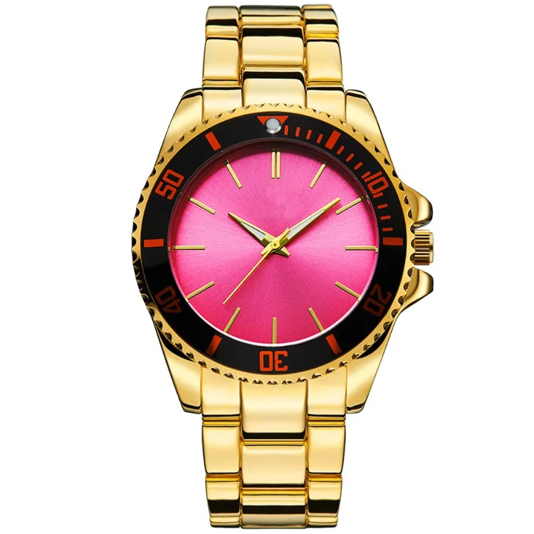 Japan Movt OEM Pure Excel Gold Plated Fashion Japan Original Quartz Time 22k Gold Watch