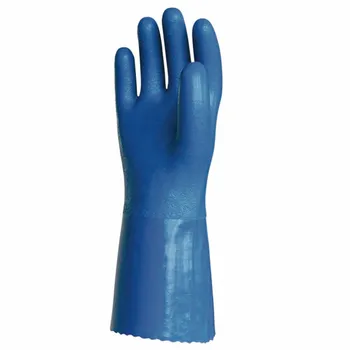 PVC thick coated sandy finish palm gloves EN388 4121