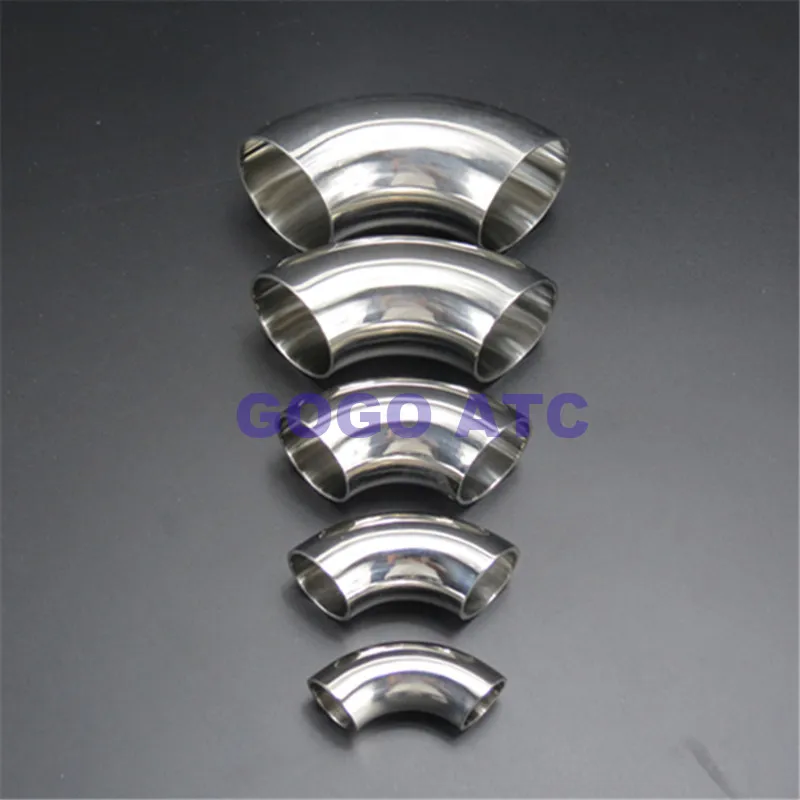 34 38 45 48 51 Mm*1.5mm Stainless Steel Sanitary Food Grade Welding Elbow Polished Mirror 90 Degrees Pipe Connection Fitting