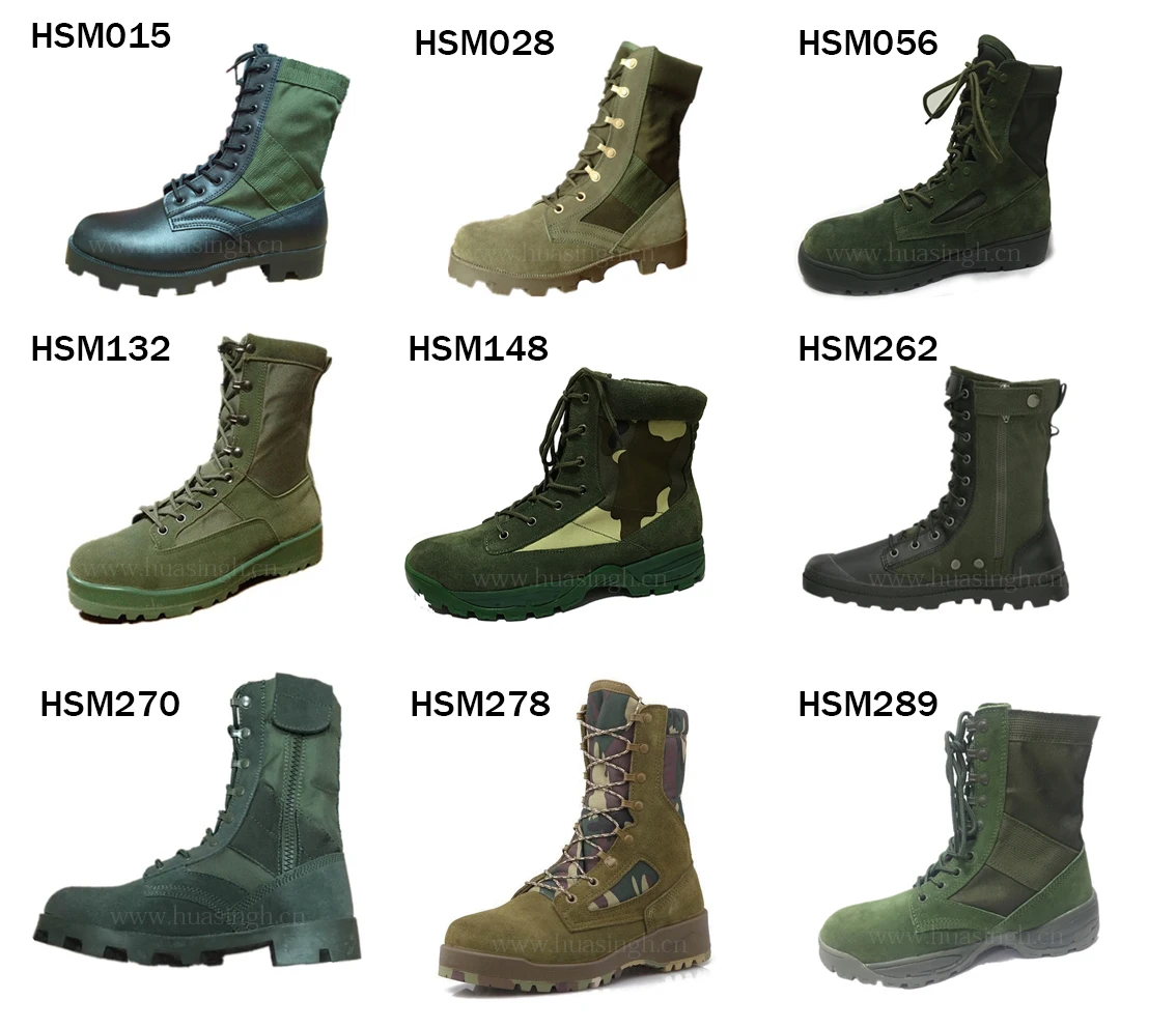 green color military boots