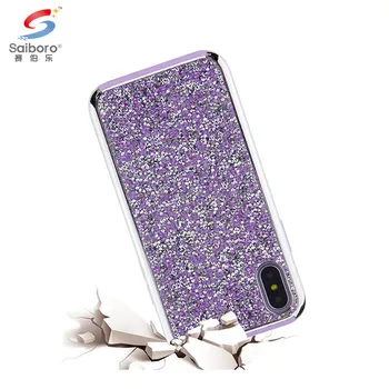 Saiboro glitter luxury diamond pc tpu cover for iphone 6 plus, for iphone 6 plus case for women