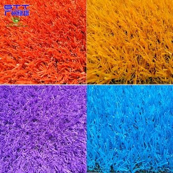 Rainbow Artificial Grass Coloured Synthetic Lawn Grass For Kindergarten