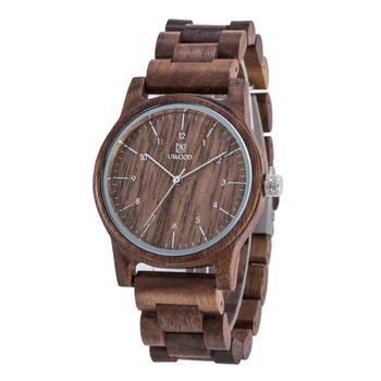 Uwood 1007 Luxury Brand Wood Watch Men Analog Natural Quartz Movement Date Male Wristwatches Clock Relogio Masculino