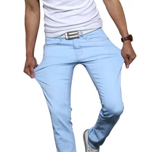 Men’s jeans 2016 new fashion solid color stretch skinny jeans Feet pants Male casual trousers male pants Tights