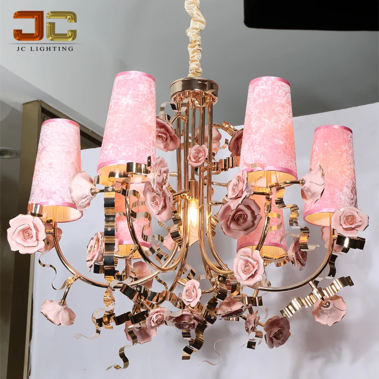 Люстра с золотым цветком роскошная цветная Подвесная лампа керамическими цветами для марокканских вилл