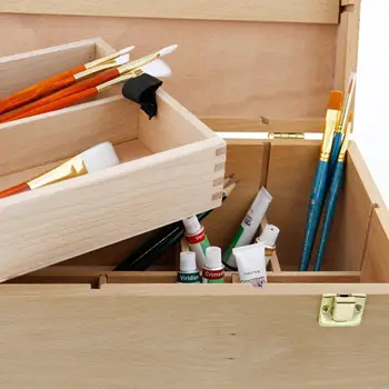 US Art Supply Artist Wood Pastel Pen Marker Storage Box with Drawer(s) (Large Tool Box)