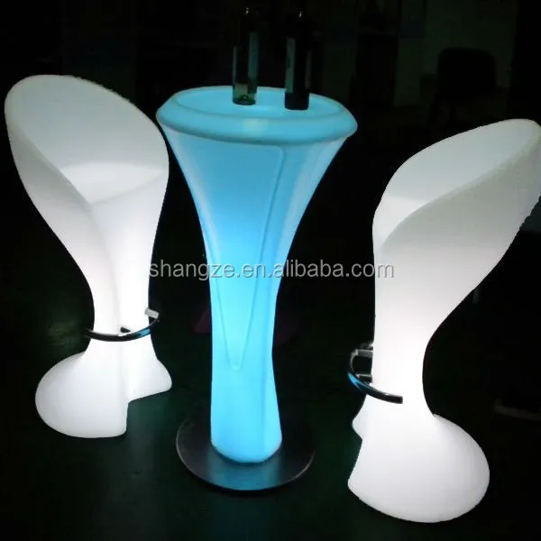 PE RGB Color Changed LED Catering Cafe bar Chair& Table