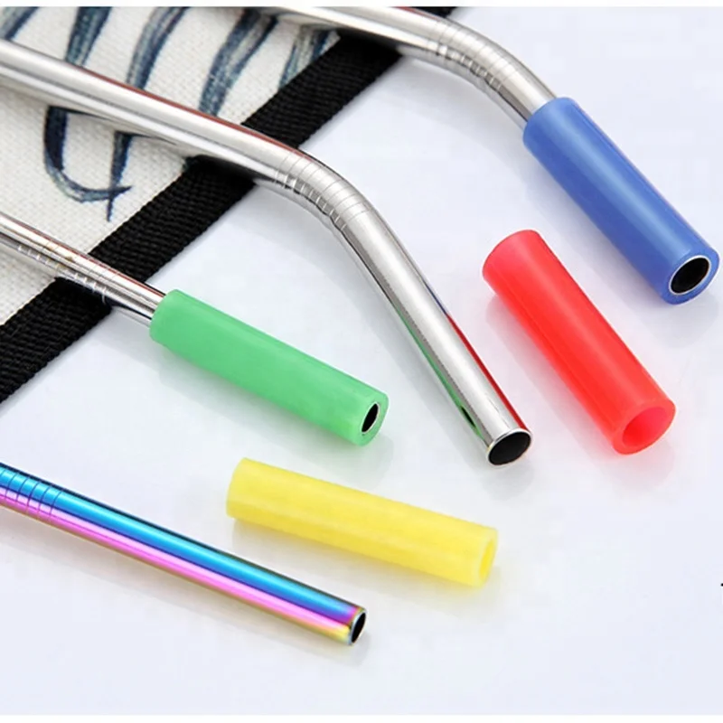 Stainless Steel Straws,Reusable Replacement Metal Straws with Silicone Tips 