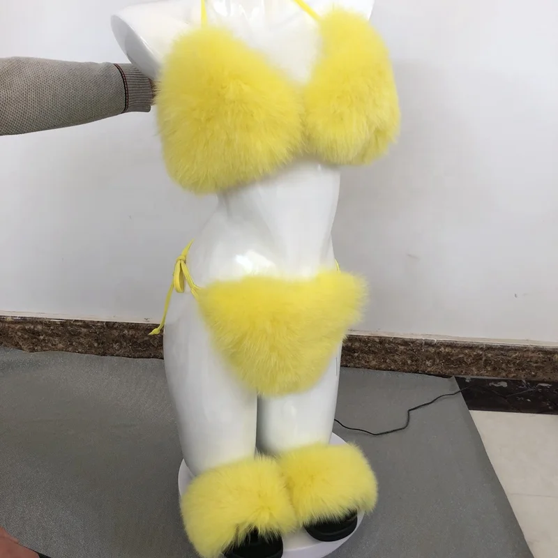 2024 новый сексуальный стиль натуральный мех лисы бюстгальтер для женщин