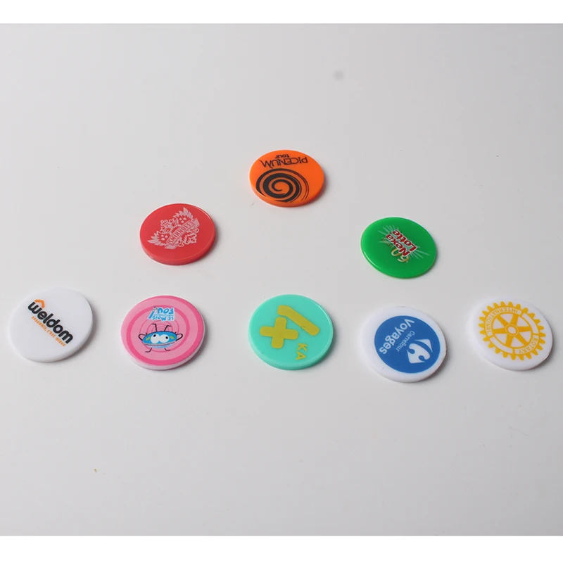 BSCI Design Custom Pattern Euro Supermarket Trolley Plastic Chips Euro Coin Plastic Tokens