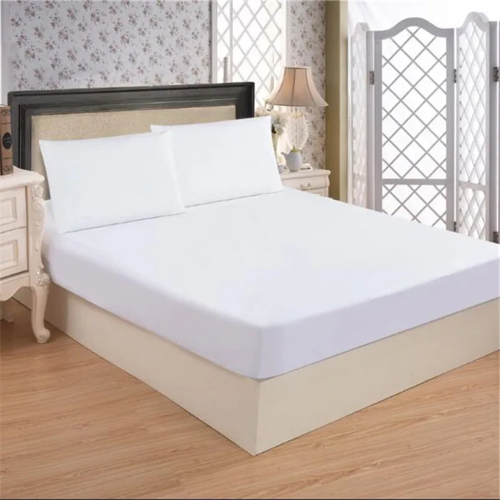 customized white fabric elastic rubber cotton fitted bed sheet