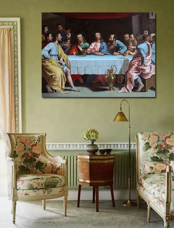 Hand Painted High Quality Last Supper Christian Oil Painting on Canvas for Home Decor