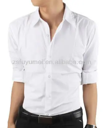 100 Cotton Half Sleeve Pure White Shirts Design For Men View Half Sleeve White Shirts For Men Fym Product Details From Zhongshan Fu Yu Mei Fashion Co Ltd On Alibaba Com