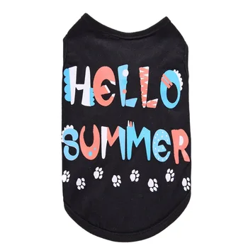 Bulk Stocked Summer Cool Black Hello Summer T-shirt Dog Clothing