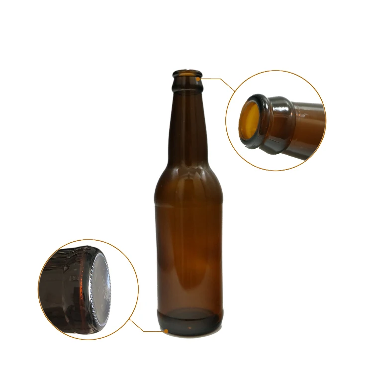 Beer bottle craft 330ml crown glass amber