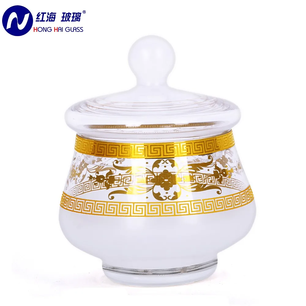 Arab Crystal Glass Candy Bowls Real Golden Thiết kế tinh tế 0