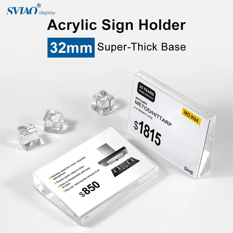 Acrylic Slantback Countertop Sign Holders - Economy Line