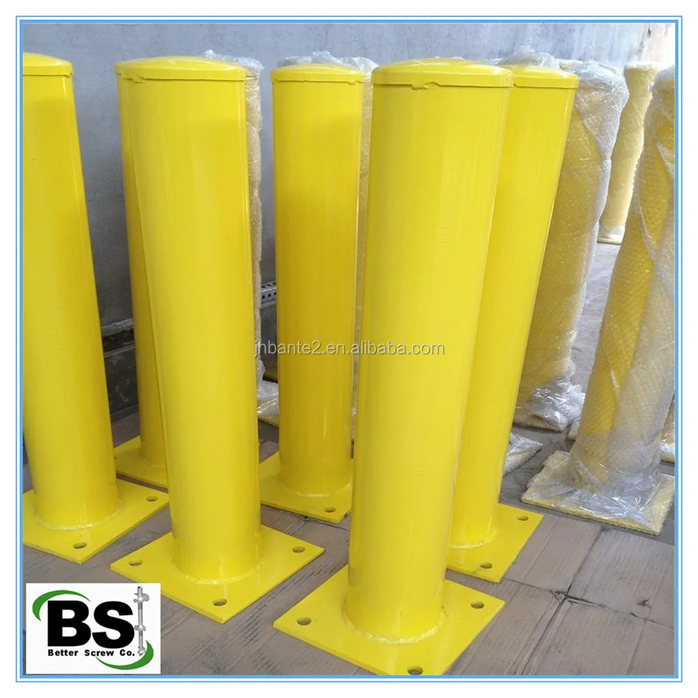 Galvanized And Automatic Bollard Yellow Powder Coated Surface Mounted ...