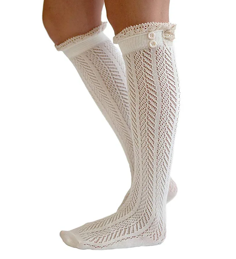 womens cream boot socks