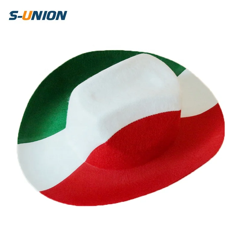 Шляпа для фанатов национального футбола, нетканые шляпы, фетровая ковбойская шляпа с итальянским флагом