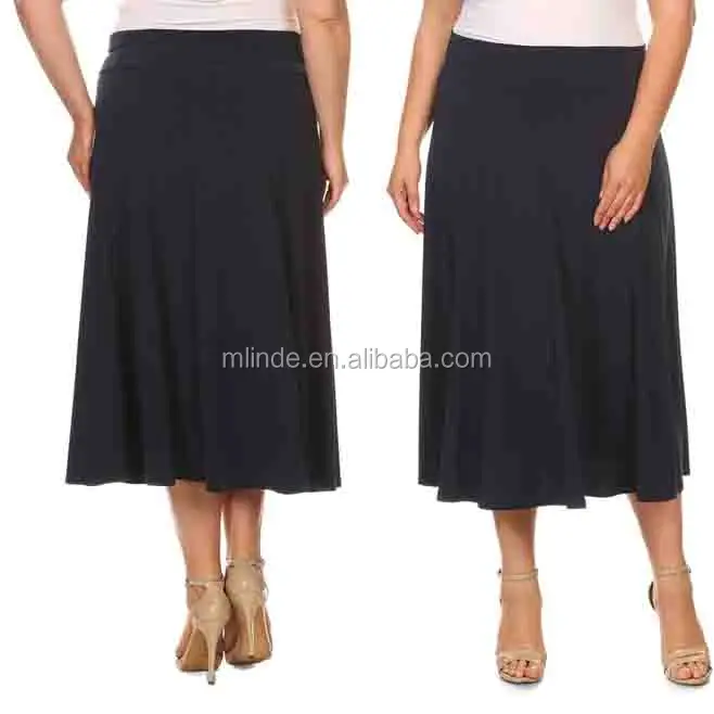 plus size navy pleated skirt