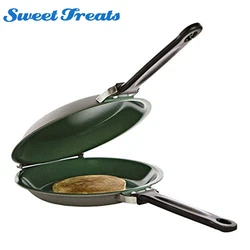 Антипригарная сковорода с откидной крышкой, керамическая сковорода для приготовления блинов, пирожных, фарфоровая сковорода с антипригарным покрытием, подходит для общего пользования газовой и индукционной плиты, Лидер продаж