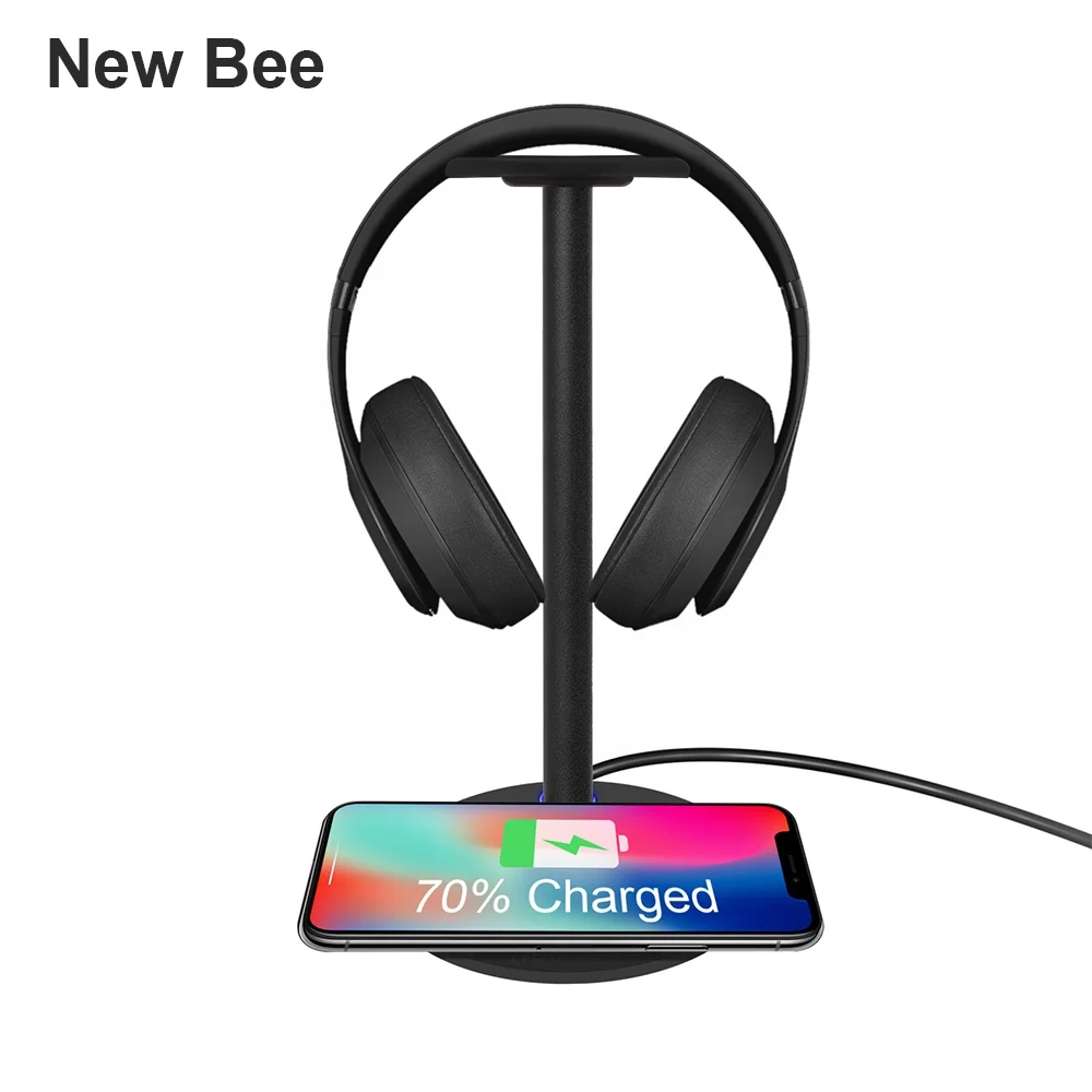 New Bee in Headphone Stand Holder with Wireless Charger