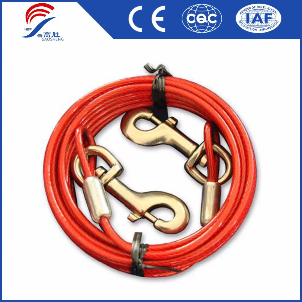 Steel Wire Rope Sling with Snap Hook 5mm for Dog Tie Out