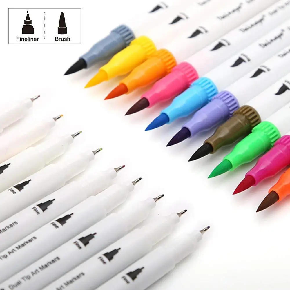 Coloring Markers Set for Adults Kids Teen 36 Dual Brush Pens Fine Tip Art Colored  Markers for Adult Coloring Books Bullet Journal School 