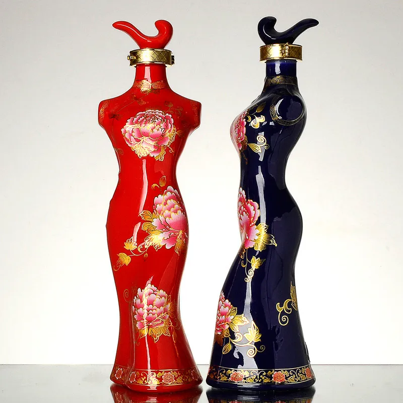chinese dress ladies Sexy Lady on Bicycle Wine Bottle Holder