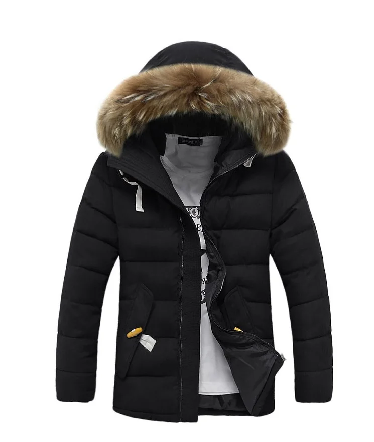 Winter Trench Korean Slim Veet Thicken Hooded Men Jackets Coat_voghion.com