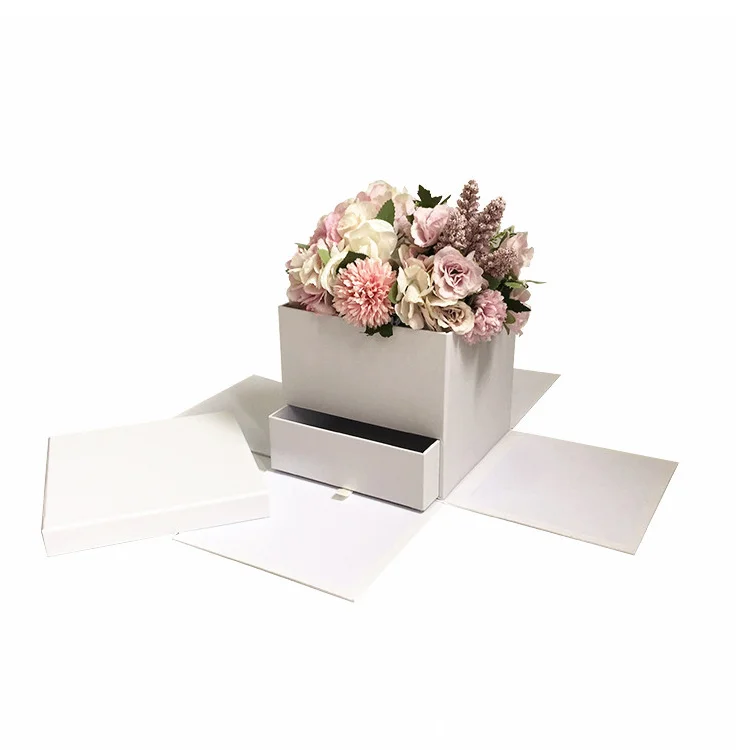 Квадратный ящик Подарочная коробка с цветами