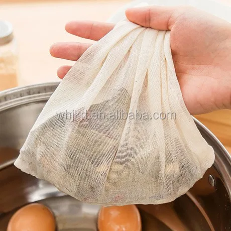 Pure Cotton Muslin Drawstring Reusable Bags for Packing Herbs and Tea