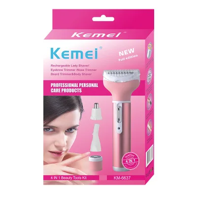 Kemei 6637 4 в 1 Электрический Нож для формирования носа волос бровей машинка для бритья