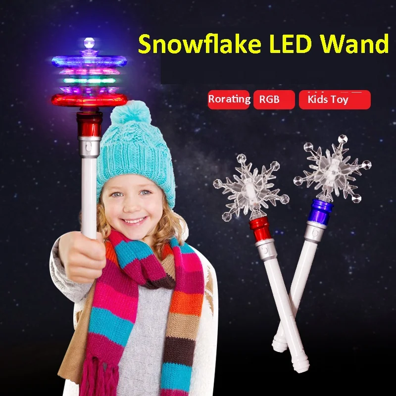 
 Рождественские светодиодные игрушки, снежинка, вращающаяся палочка, игрушка, парк развлечений, креативная светодиодная вращающаяся музыка, ветряная мельница  