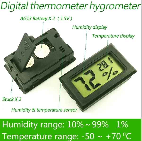 Digital Thermometer Electronic Car Thermometer Instruments Humidity Hygrometer Temperature Meter Sensor