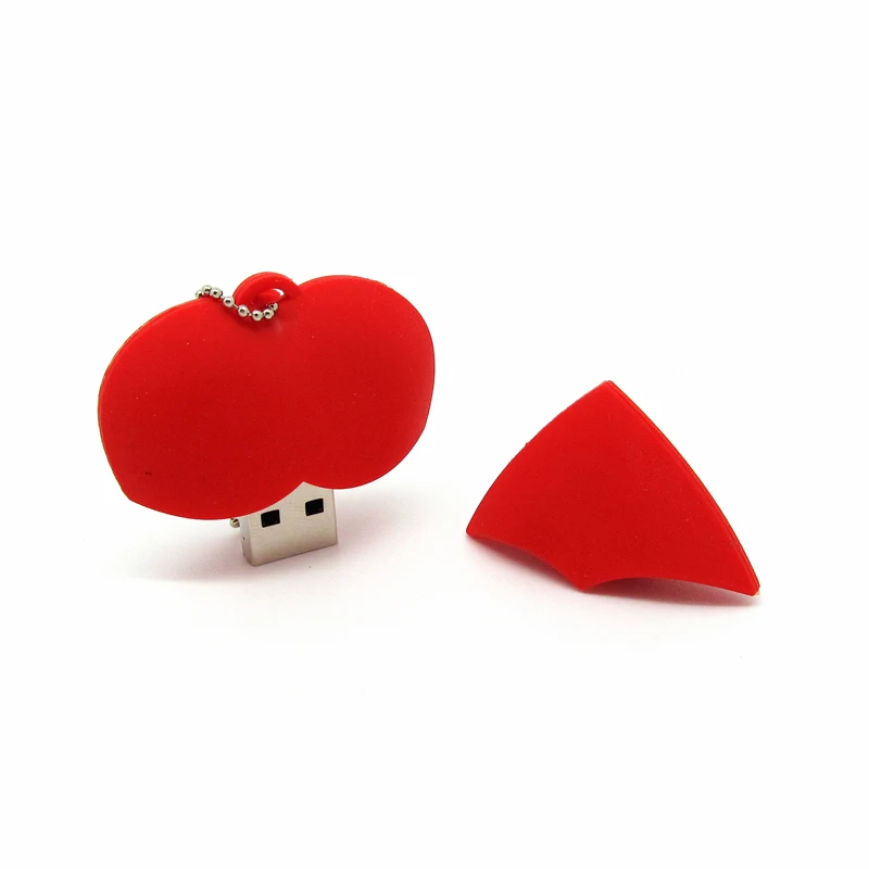 PVC Red Heart Shape Usb Pen Drive, Beautiful Heart Shape Usb, Nice Red Heart Usb Flash Memory