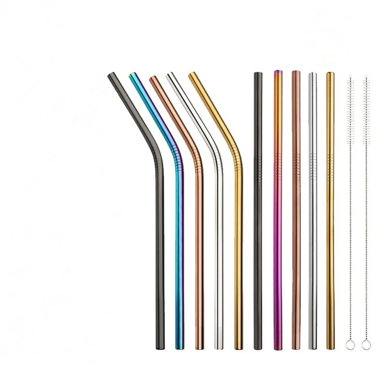 2023 Hot Sale 2pcs Reusable Anti Wrinkle Drinking Straw Curved For